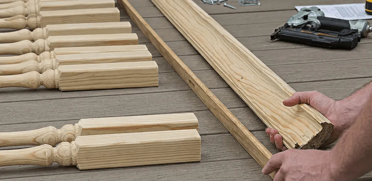 Handrail installation materials and wood components for stair rail work in Overland Park, KS